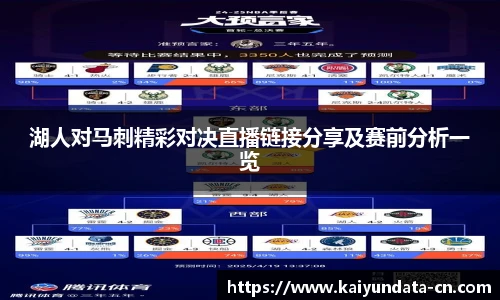 湖人对马刺精彩对决直播链接分享及赛前分析一览