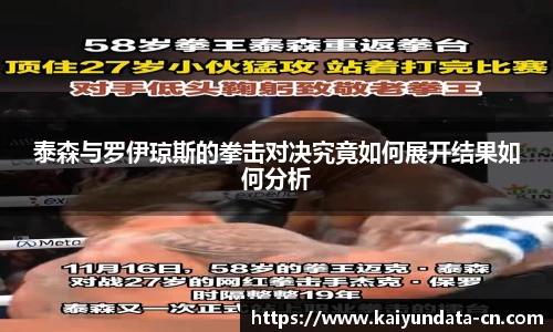 泰森与罗伊琼斯的拳击对决究竟如何展开结果如何分析